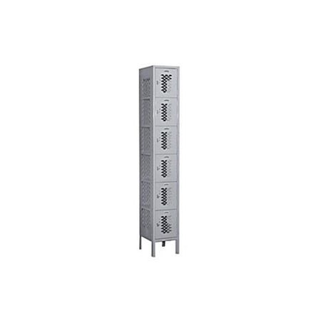 SALSBURY INDUSTRIES Salsbury Industries 76162GY-A 12 in. W x 78 in. H x 12 in. D Six Tier Box Style-Double Tier-1 Wide-Gray-Assembled 76162GY-A